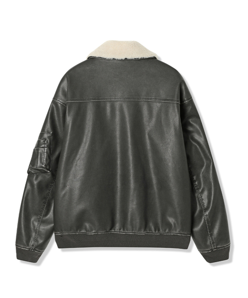 ADHOC(アドホック)の「男性ファー取り外しフェイクレザーダウンジャケット (DK-BROWN) (HBALE11)(その他アウター・メンズ・その他・100/95/105)」の3枚目の写真