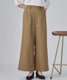 SHOO・LA・RUE | 【洗濯機可/S-LL】ナチュラルな着こなしに。綿混タックチノワイドパンツ(その他パンツ)