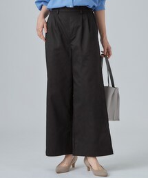 SHOO・LA・RUE | 【洗濯機可/S-LL】ナチュラルな着こなしに。綿混タックチノワイドパンツ(その他パンツ)
