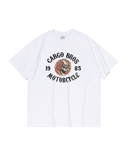 CARGOBROS(カーゴブロス)の「CB 1985 モトクラブ 半袖Tシャツ (ホワイト)(Tシャツ/カットソー・メンズ・その他・SMALL/MEDIUM/LARGE/X-LARGE/2XL)」の1枚目の写真