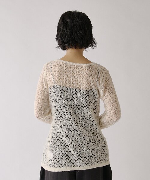 goocy(グーシー)の「【セレクトアイテム】起毛モヘアタッチ透かしあみカーディガン(カーディガン/ボレロ・レディース・ブラック/レッド/アイボリー・FREE)」の5枚目の写真