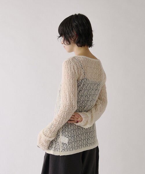 goocy(グーシー)の「【セレクトアイテム】起毛モヘアタッチ透かしあみカーディガン(カーディガン/ボレロ・レディース・ブラック/レッド/アイボリー・FREE)」の10枚目の写真