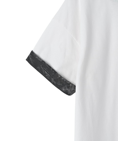 STYLE DELI(スタイルデリ)の「【BLK001】天竺×ベロア袖口配色プルオーバー(Tシャツ/カットソー・レディース・ブラック/オフホワイト・FREE)」の16枚目の写真