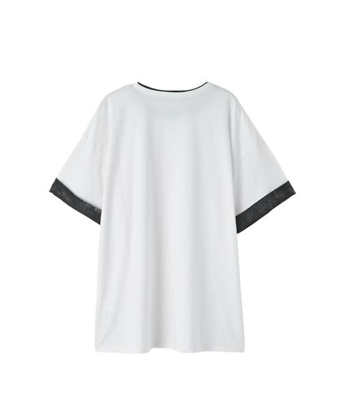 STYLE DELI(スタイルデリ)の「【BLK001】天竺×ベロア袖口配色プルオーバー(Tシャツ/カットソー・レディース・ブラック/オフホワイト・FREE)」の18枚目の写真