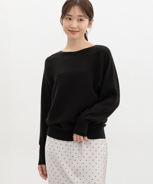 Honeys(ハニーズ)の「ドルマンニット(ニット/セーター・レディース・ブルー/レッド/モカ/ブラック/ヘザーチャコール・M/LL/L/3L)」の2枚目の写真
