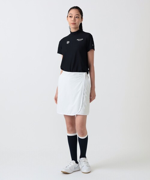 BEAMS GOLF(ビームスゴルフ)の「PURPLE LABEL / スフィダンテ 撥水 巻きスカート(スカート・レディース・ネイビー/ホワイト・ONE SIZE)」の3枚目の写真