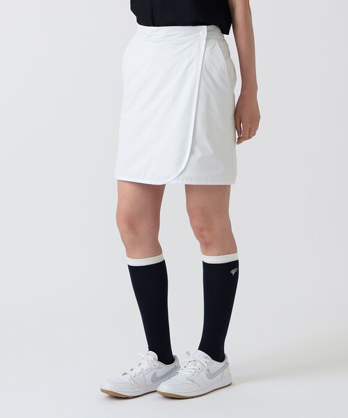BEAMS GOLF(ビームスゴルフ)の「PURPLE LABEL / スフィダンテ 撥水 巻きスカート(スカート・レディース・ネイビー/ホワイト・ONE SIZE)」の6枚目の写真