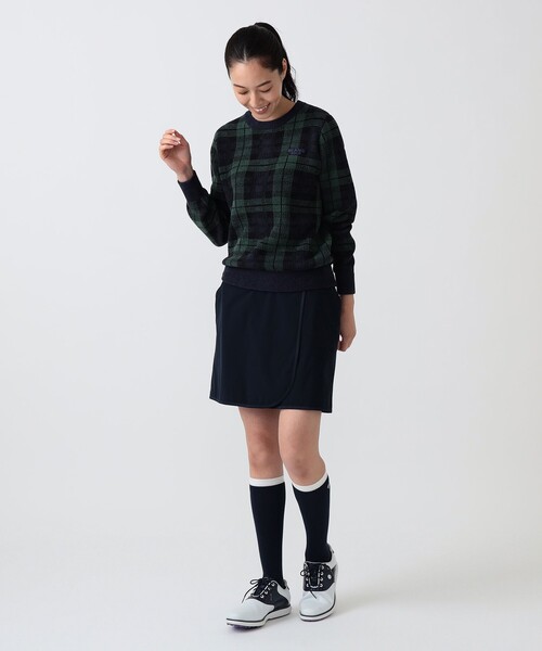 BEAMS GOLF(ビームスゴルフ)の「PURPLE LABEL / スフィダンテ 撥水 巻きスカート(スカート・レディース・ネイビー/ホワイト・ONE SIZE)」の12枚目の写真