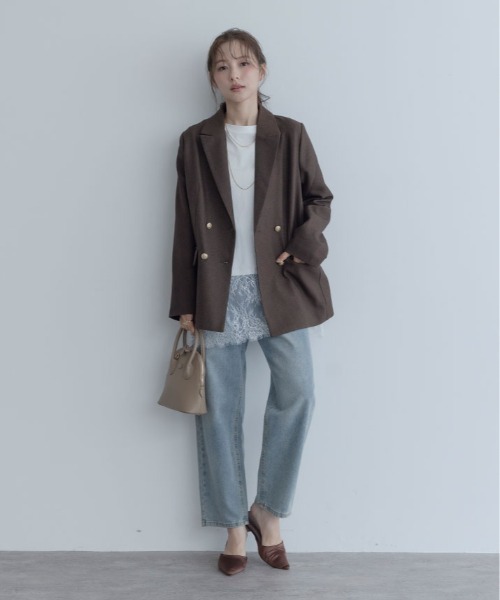 maviru（マヴィル）の「一枚でも、重ねても頼れる。裾レース レイヤード カットソー ロングTシャツ（Tシャツ/カットソー・レディース・ブラック/オフホワイト・M）」の5枚目の写真