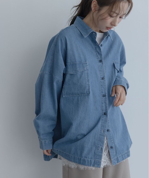maviru（マヴィル）の「一枚でも、重ねても頼れる。裾レース レイヤード カットソー ロングTシャツ（Tシャツ/カットソー・レディース・ブラック/オフホワイト・M）」の7枚目の写真