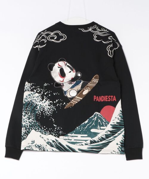 PANDIESTA(パンディエスタ)の「波富士歌舞伎パンダサーフロンT(M2)(Tシャツ/カットソー・メンズ・ブラック/ホワイト・XXL/XL/L/M)」の3枚目の写真