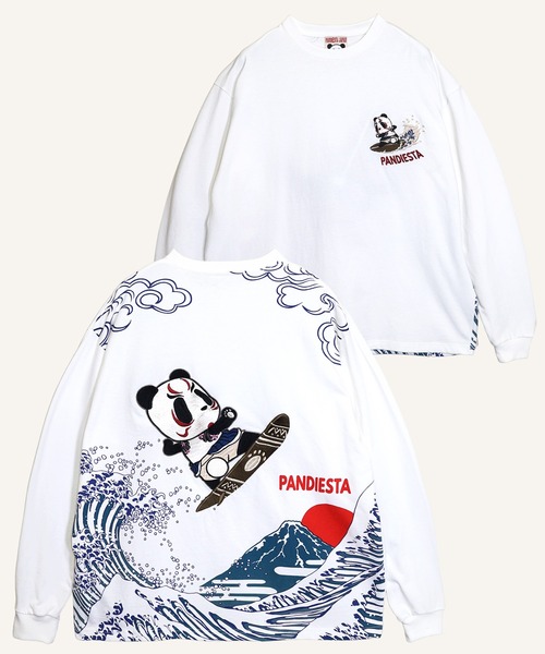 PANDIESTA(パンディエスタ)の「波富士歌舞伎パンダサーフロンT(M2)(Tシャツ/カットソー・メンズ・ブラック/ホワイト・XXL/XL/L/M)」の2枚目の写真