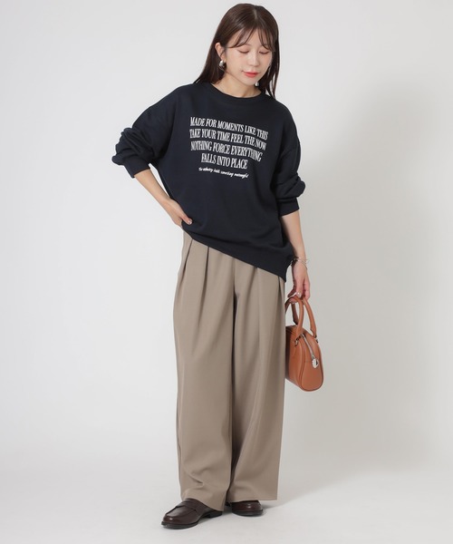 Riberry(リベリー)の「フロッキーメッセージロゴスウェット(スウェット・レディース・ネイビー/ボルドー/オートミール/杢グレー・FREE)」の15枚目の写真