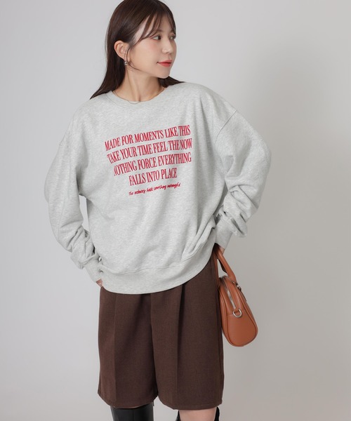 Riberry(リベリー)の「フロッキーメッセージロゴスウェット(スウェット・レディース・ネイビー/ボルドー/オートミール/杢グレー・FREE)」の10枚目の写真