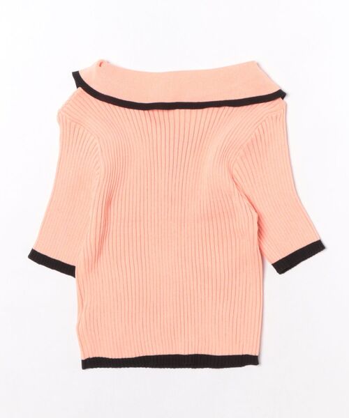 L LABEL(エルラベル)の「バイカラーリブニットポロシャツ(ポロシャツ・レディース・ブラック/ホワイト/ピンク/グリーン・FREE)」の18枚目の写真
