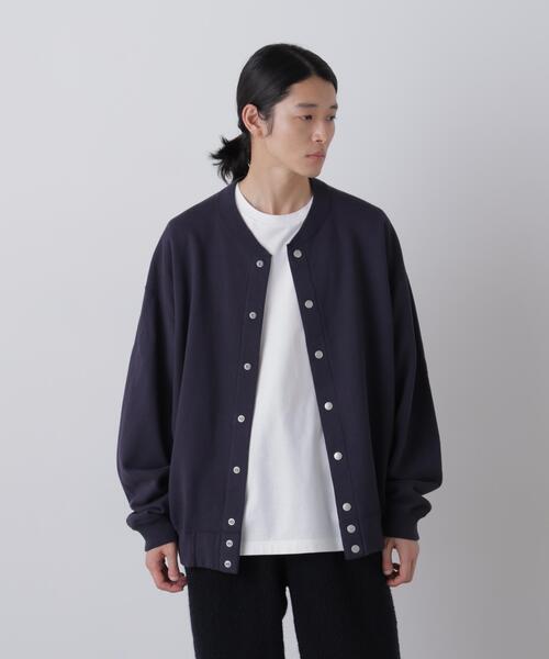 Y（ワイ）の「Ｙ /  [UNISEX] ORGANIC COTTON HEAVY WEIGHT FLEECE SNAP CARDIGAN（カーディガン/ボレロ・メンズ・ブラック/ネイビー・MEDIUM/LARGE）」の2枚目の写真