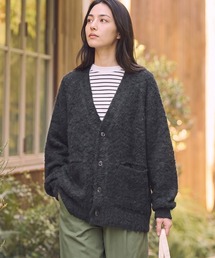 【MULTI FUNCTIONALシリーズ】オーバーサイズ Vネック シャギーニットカーディガン / 帯電防止・抗菌防臭【THE CRAFT CREW PRODUCTS】
