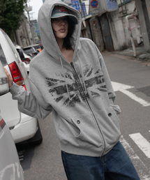 ユニオンジャック フードジップアップ (MELANGE GRAY) F26ZA515