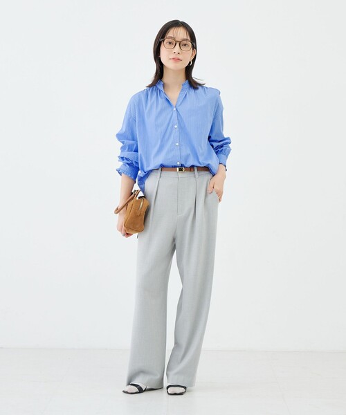 NOLLEY’S(ノーリーズ)の「【BECシリーズ】ウォッシャブル襟フリルブラウス(シャツ/ブラウス・レディース・ブルー系その他/ピンク系その他・38/36)」の3枚目の写真