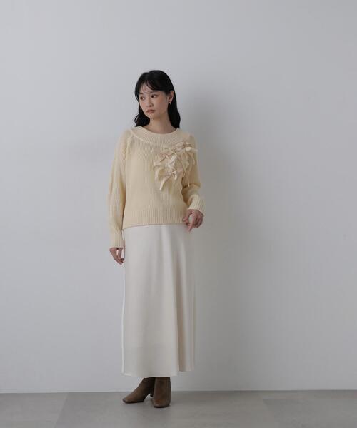 N.（N. Natural Beauty Basic）（エヌエヌナチュラルビューティーベーシック）の「リボントリムニット（ニット/セーター・レディース・ホワイト系その他/グレー系その他/ブラウン系その他・FREE）」の22枚目の写真