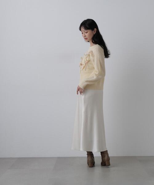 N.（N. Natural Beauty Basic）（エヌエヌナチュラルビューティーベーシック）の「リボントリムニット（ニット/セーター・レディース・ホワイト系その他/グレー系その他/ブラウン系その他・FREE）」の12枚目の写真