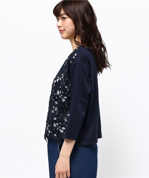 CIAOPANIC TYPY（チャオパニックティピー）の「レースプルオーバー（Tシャツ/カットソー・レディース・オフホワイト/ネイビー・FREE）」の7枚目の写真