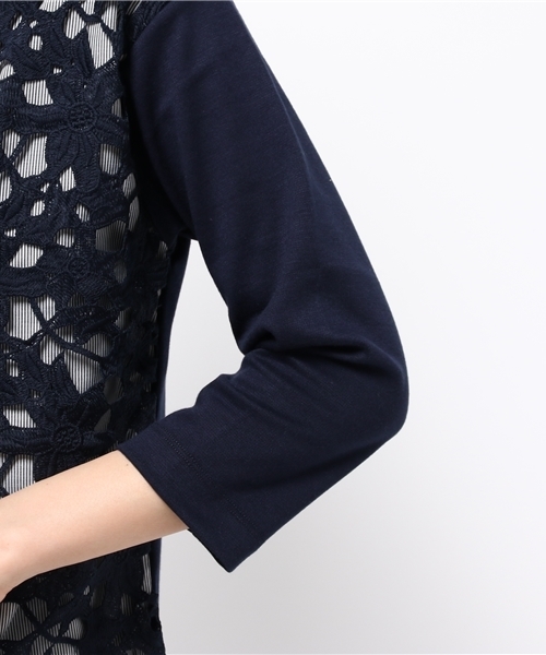 CIAOPANIC TYPY（チャオパニックティピー）の「レースプルオーバー（Tシャツ/カットソー・レディース・オフホワイト/ネイビー・FREE）」の10枚目の写真