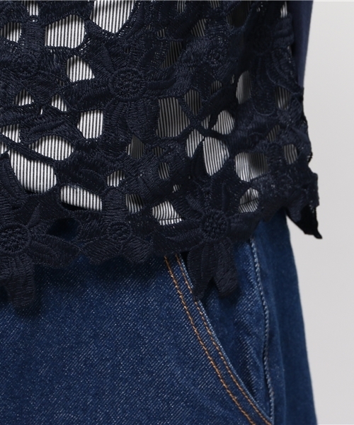 CIAOPANIC TYPY（チャオパニックティピー）の「レースプルオーバー（Tシャツ/カットソー・レディース・オフホワイト/ネイビー・FREE）」の11枚目の写真