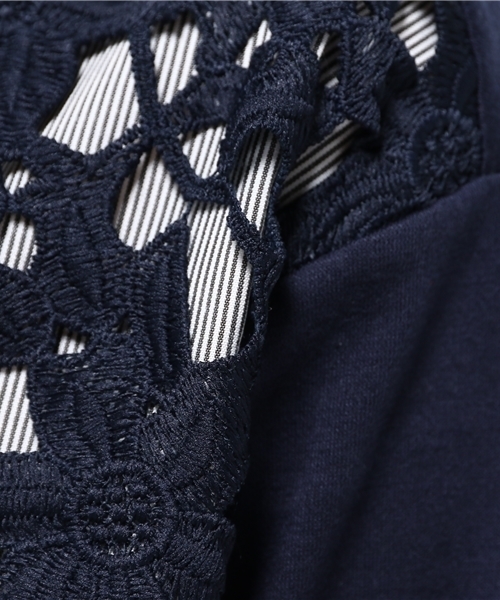 CIAOPANIC TYPY（チャオパニックティピー）の「レースプルオーバー（Tシャツ/カットソー・レディース・オフホワイト/ネイビー・FREE）」の5枚目の写真