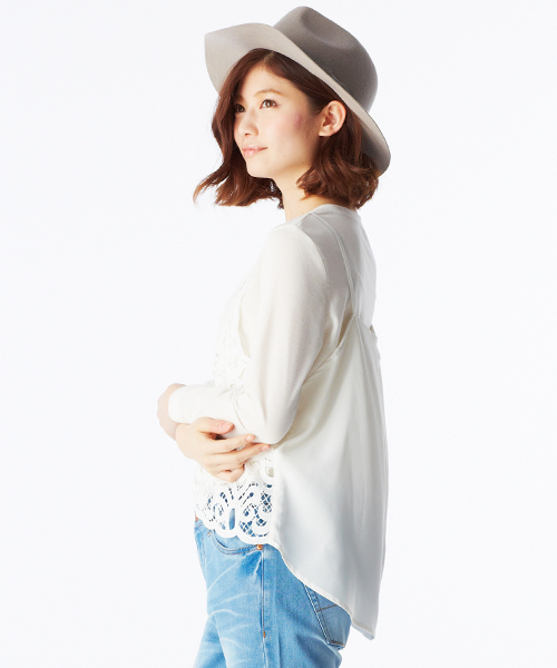 IEDIT（イディット）の「ブルーブラックプラネットオリジナルレースキャミソール＆トップスセット　　　　（Tシャツ/カットソー・レディース・ホワイト/ブラック・X-LARGE/SMALL/LARGE/XX-LARGE/MEDIUM）」の11枚目の写真