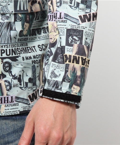 HYSTERIC GLAMOUR（ヒステリックグラマー）の「HYS PUNISHMENT SCHOOL総柄フーデッドJK（マウンテンパーカー・メンズ・ブルー系その他・LARGE/SMALL/MEDIUM）」の6枚目の写真