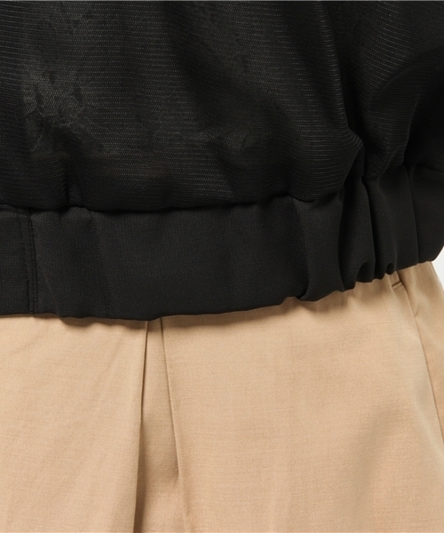 E hyphen world gallery(イーハイフンワールドギャラリー)の「チュールギャザーブルゾン(ブルゾン・レディース・ブラック/カーキ/オフホワイト・FREE)」の9枚目の写真