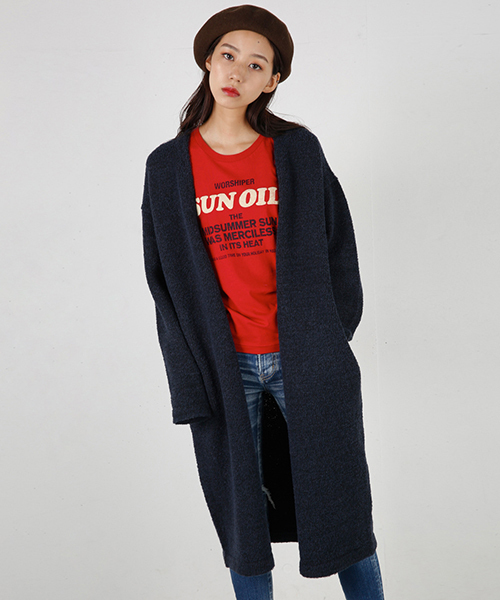 MOUSSY（マウジー）の「Warmth Knitting Gown（カーディガン/ボレロ・レディース・グレー系その他/ピンク系その他/ダークネイビー/ベージュ系その他・FREE）」の3枚目の写真