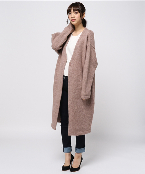 MOUSSY（マウジー）の「Warmth Knitting Gown（カーディガン/ボレロ・レディース・グレー系その他/ピンク系その他/ダークネイビー/ベージュ系その他・FREE）」の10枚目の写真