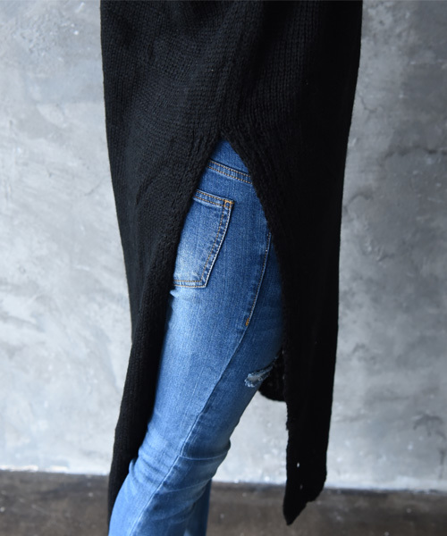 amorous insense（アモラスインセンス）の「サイドロングスリットタートルワンピース（ワンピース・レディース・ブラック/グレー・MEDIUM）」の3枚目の写真