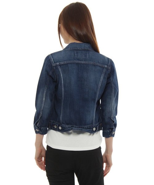 Another Edition（アナザーエディション）の「AE DNM G-JK（デニムジャケット・レディース・ライトブルー/コバルトブルー・SMALL/MEDIUM）」の4枚目の写真