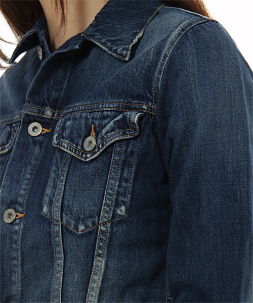 Another Edition（アナザーエディション）の「AE DNM G-JK（デニムジャケット・レディース・ライトブルー/コバルトブルー・SMALL/MEDIUM）」の7枚目の写真