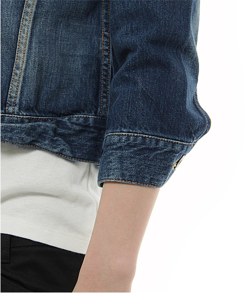 Another Edition（アナザーエディション）の「AE DNM G-JK（デニムジャケット・レディース・ライトブルー/コバルトブルー・SMALL/MEDIUM）」の9枚目の写真