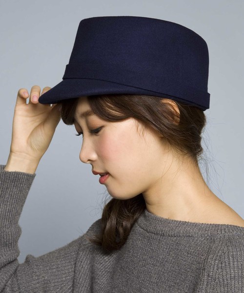 PLAIN CLOTHING(プレーンクロージング)の「メルトンキャップ/ケピ【PLAIN CLOTHING】(キャップ・レディース・ブラック/ネイビー/グレー・FREE)」の1枚目の写真