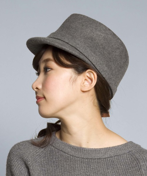 PLAIN CLOTHING(プレーンクロージング)の「メルトンキャップ/ケピ【PLAIN CLOTHING】(キャップ・レディース・ブラック/ネイビー/グレー・FREE)」の3枚目の写真