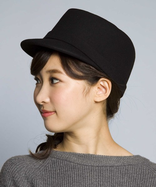 PLAIN CLOTHING(プレーンクロージング)の「メルトンキャップ/ケピ【PLAIN CLOTHING】(キャップ・レディース・ブラック/ネイビー/グレー・FREE)」の2枚目の写真