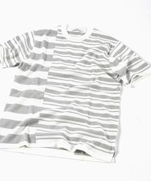 SHIPS | SC: クレイジー/ボーダー ニット Tシャツ■(Tシャツ/カットソー)