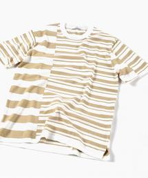 SHIPS | SC: クレイジー/ボーダー ニット Tシャツ■(Tシャツ/カットソー)