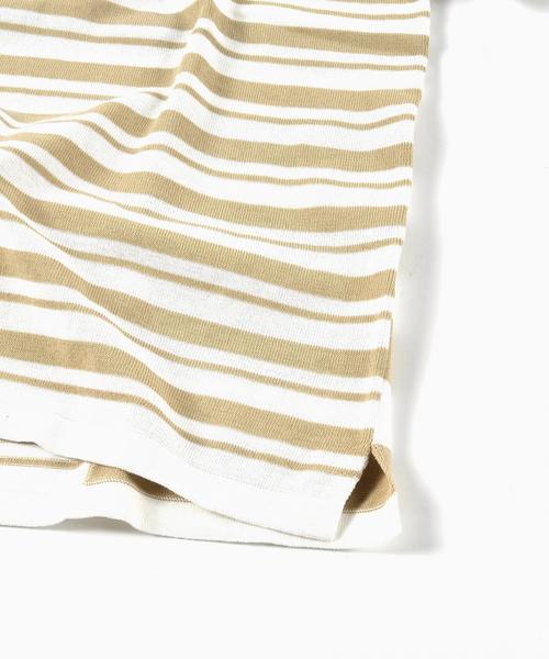 SHIPS（シップス）の「SC: クレイジー/ボーダー ニット Tシャツ■（Tシャツ/カットソー・メンズ・ダークベージュ/ネイビー/グレー・MEDIUM/LARGE/SMALL/X-LARGE）」の11枚目の写真