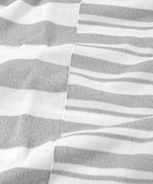SHIPS（シップス）の「SC: クレイジー/ボーダー ニット Tシャツ■（Tシャツ/カットソー・メンズ・ダークベージュ/ネイビー/グレー・MEDIUM/LARGE/SMALL/X-LARGE）」の14枚目の写真