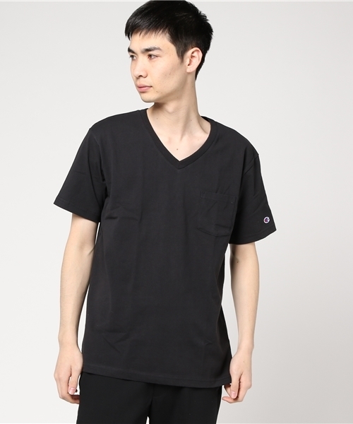 Champion（チャンピオン）の「ポケット付きＶネックＴシャツ（Tシャツ/カットソー・メンズ・ブラック/ホワイト・MEDIUM/X-LARGE/LARGE/SMALL）」の10枚目の写真