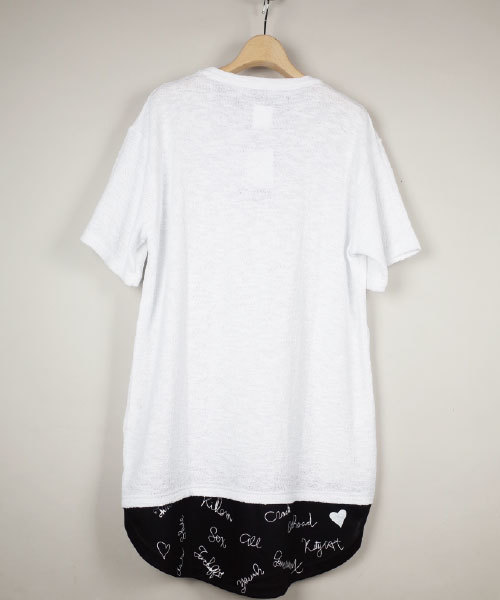 rovtski（ロフトスキー）の「rovtski 【トレンドのビッグシルエット】フェイクレイヤープリントＴシャツ半袖/4C17040404（Tシャツ/カットソー・メンズ・ホワイト系その他2/ブラック系その他/ホワイト系その他/ブラック系その他2・LARGE/MEDIUM）」の22枚目の写真