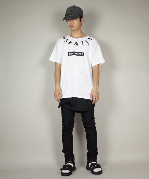 rovtski（ロフトスキー）の「rovtski 【トレンドのビッグシルエット】フェイクレイヤープリントＴシャツ半袖/4C17040404（Tシャツ/カットソー・メンズ・ホワイト系その他2/ブラック系その他/ホワイト系その他/ブラック系その他2・LARGE/MEDIUM）」の5枚目の写真