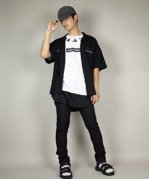 rovtski（ロフトスキー）の「rovtski 【トレンドのビッグシルエット】フェイクレイヤープリントＴシャツ半袖/4C17040404（Tシャツ/カットソー・メンズ・ホワイト系その他2/ブラック系その他/ホワイト系その他/ブラック系その他2・LARGE/MEDIUM）」の11枚目の写真