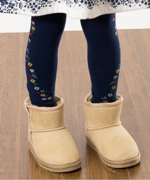 Seraph（セラフ）の「パッケージ入り花柄ニットレギンス（レギンス/スパッツ・キッズ・ライトグレー/ネイビー/アイボリー/キャメル・100/110/120/140/90）」の4枚目の写真